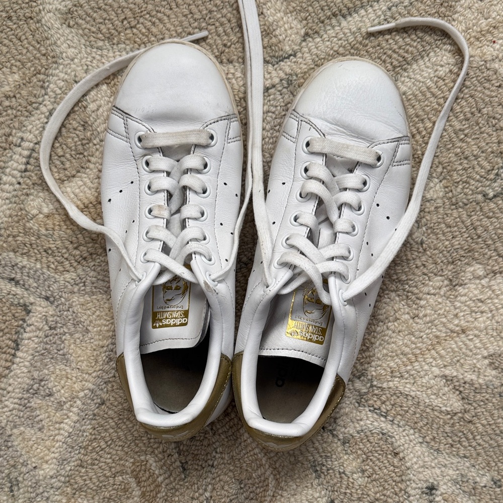 White and Gold Sneakers